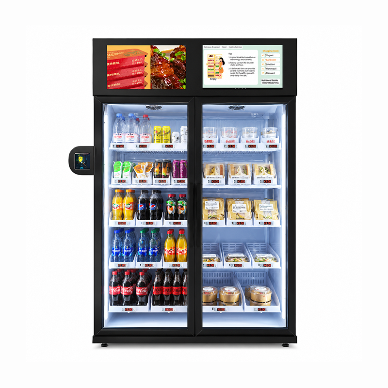 smart fridge vending machine for healthy food meals snacks drinks fruits coffee